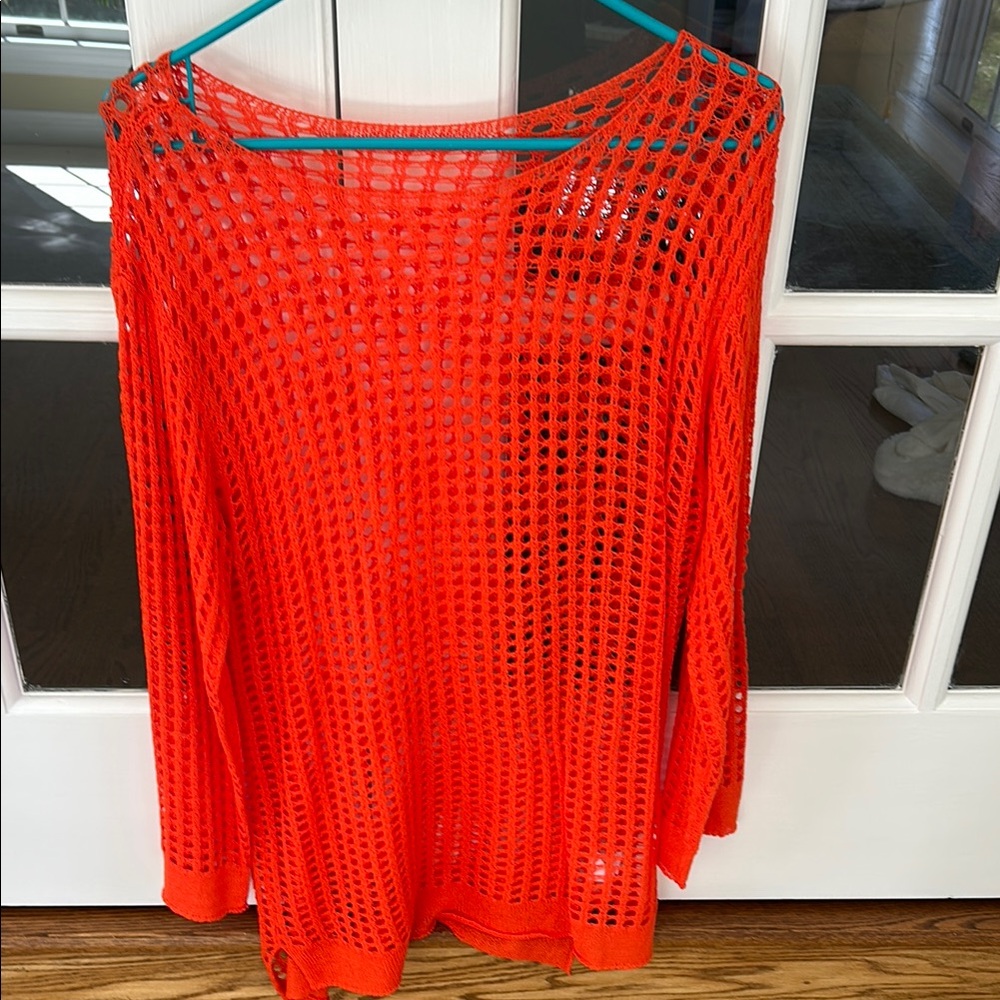 Cupshe Bright Orange Knit Coverup 🌿